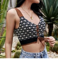 Patterned Crop Top -machine Knitted.