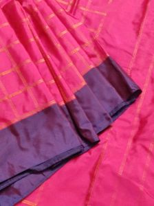 Pink & Purple Checkered Saree