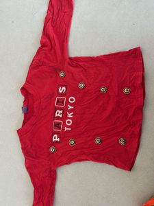 Red "Paris Tokyo" Top
