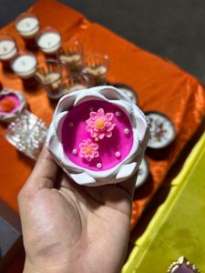 Ceramic Lotus Candle Set Of 2