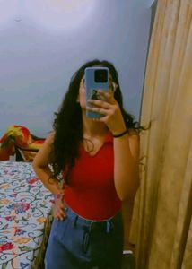 Orange V-Neck Top