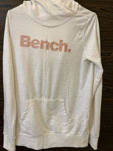 White Sweatshirt With Designer Neck And Cap