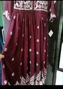 Maroon Embroidered Ethnic Gown