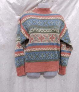 Vintage Patterned Knit Sweater