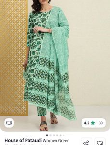 Cotton Sea Green Printed Dupatta