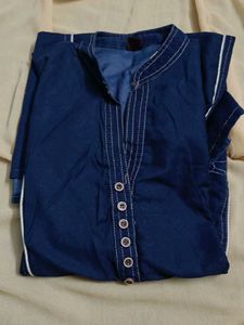 Denim Kurti with Floral Detail