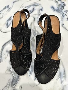 Black Suede Block Heels