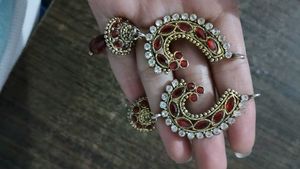 Red Jhumka Earrings