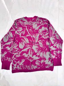Floral Print Knit Sweater