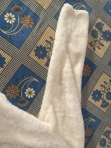 White Fuzzy Zip-Up Jacket