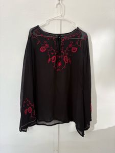 Elegant Embroidered Black Top