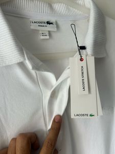Lacoste White Long Sleeve Polo brand new