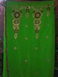 Green Embellished Saree