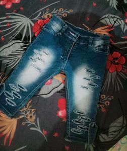 Ripped Denim Capris