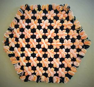 Woollen Crochet Tablet Mat Double Colour, Reversib