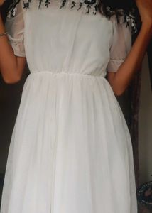 White Off-Shoulder Floral Dress