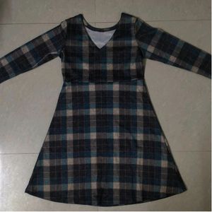 AND Brand Checked Dress👗🏁Blue And Grey ✨✨