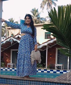 Blue  Both Side  Cut Maxi 👗 Dress