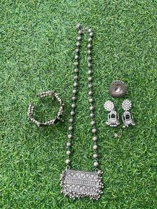 Garba special Oxidized Silver Jewelry Set