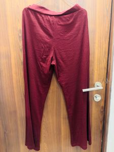 Burgundy Ribbed Coord Set
