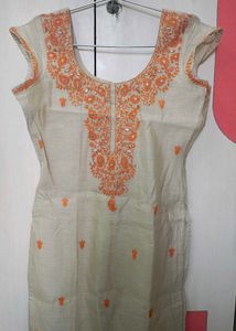 Orange Embroidered Salwar Kameez