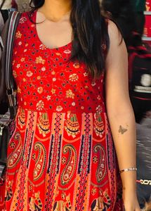 Red Printed Maxi Dress