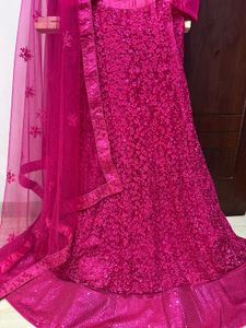 Gorgeous Sequinned majenta Lehenga Choli