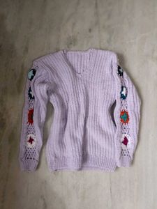 Lilac Crochet Granny Square Sweater