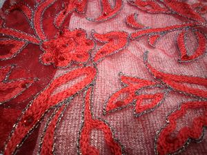 Red fancy saree worth 2K