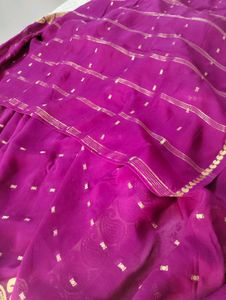 Magenta Saree with Gold Detail
