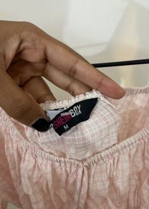 Pink Checkered Long Sleeve Top