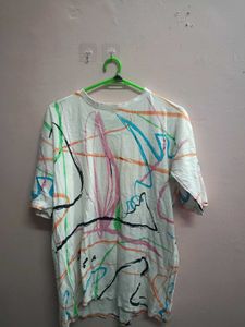 Abstract Print T shirt