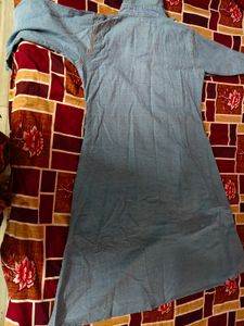 Denim Dress with Floral Detail