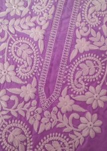 kurti embellished with white embroidery