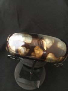 Mop inlaid Resin Brown Bangle