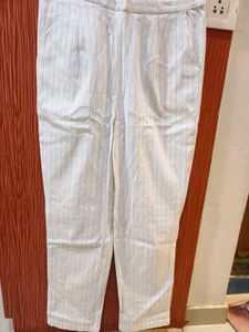 Koovs White Lining Jumpsuit