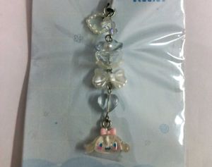 Cinnamoroll Floral Phone Charm with Pearl Bow ✨🐶