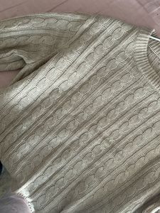 Off White Thin Chord Pattern Sweater