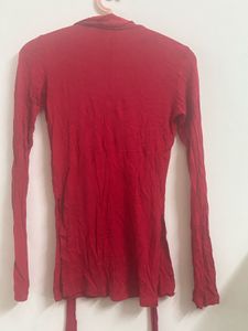 Red Long Sleeve Top