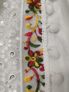 Embroidered White Kurta