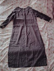 A Simple Black Colored Embroidered Kurta