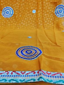 Orange Bandhani Saree