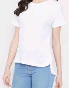 Plain White Tshirt With Up And Down Style An