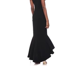 Frill-Layered Black Dress