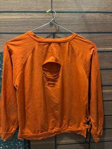 Orange Graphic Sweatshirt