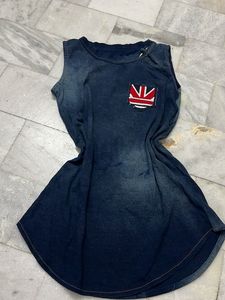 Denim Look Sleeveless Top