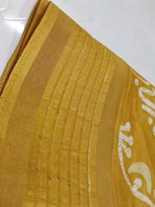 Golden Yellow Dola Silk Saree