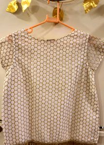 Elegant White &amp; Gold Top