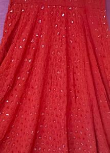 Red Sequin Ethnic Gown