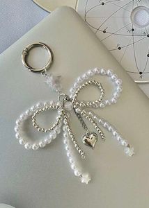 Pearl & Silver Bow Keychain